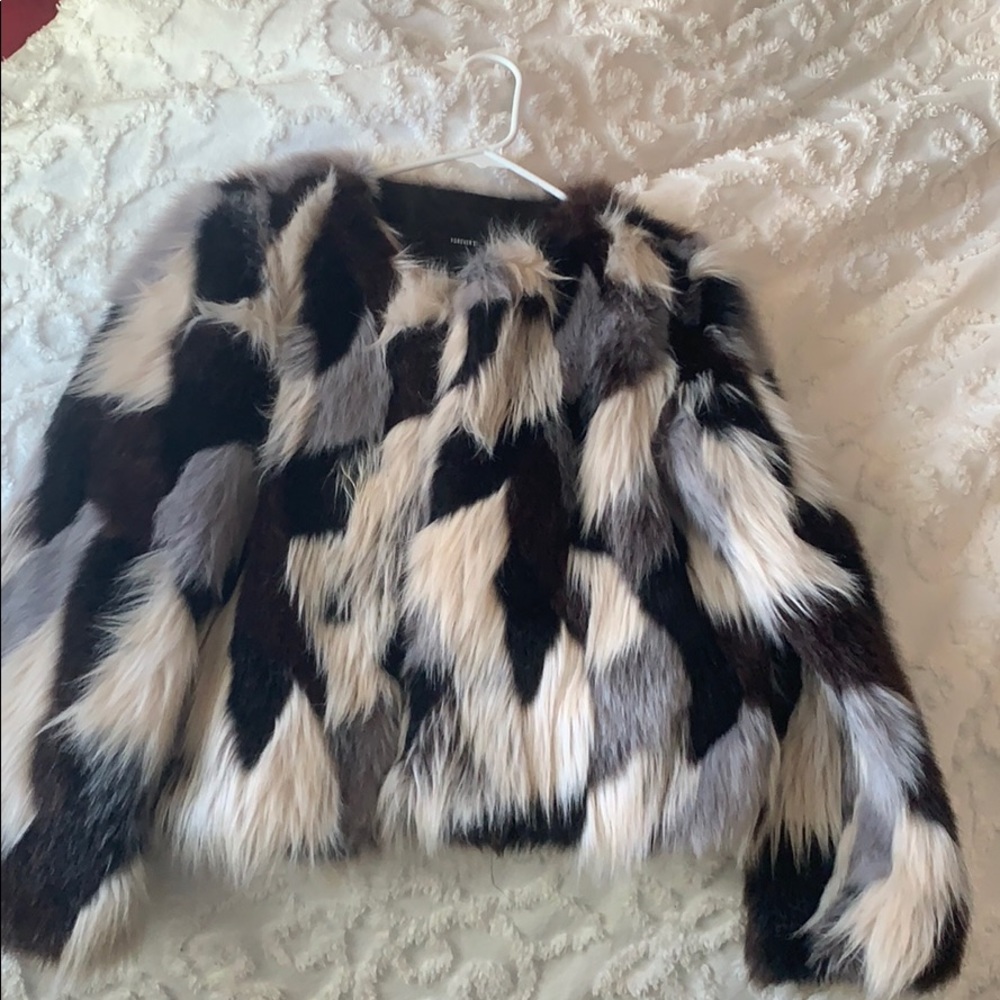 Multi colored fur coat.. barley worn!